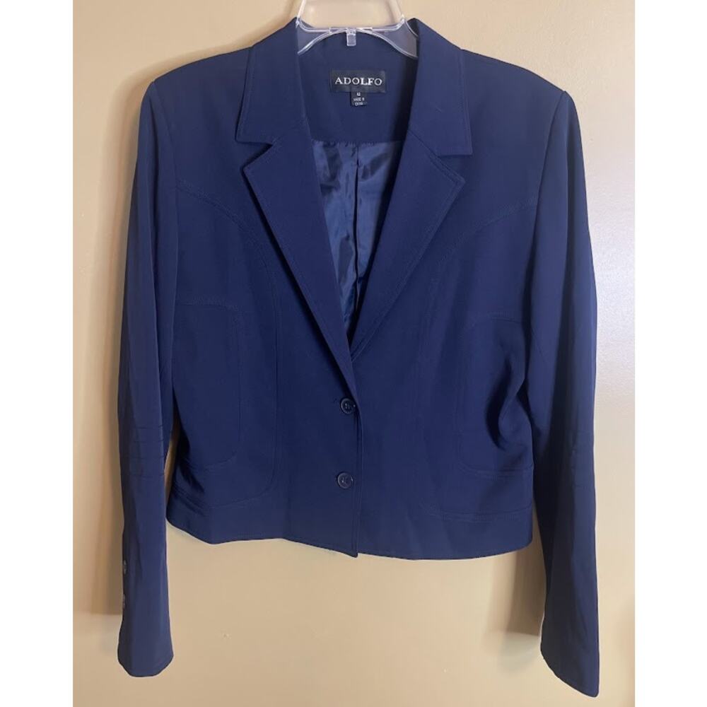 Adolfo Women's Navy Blazer Size 12